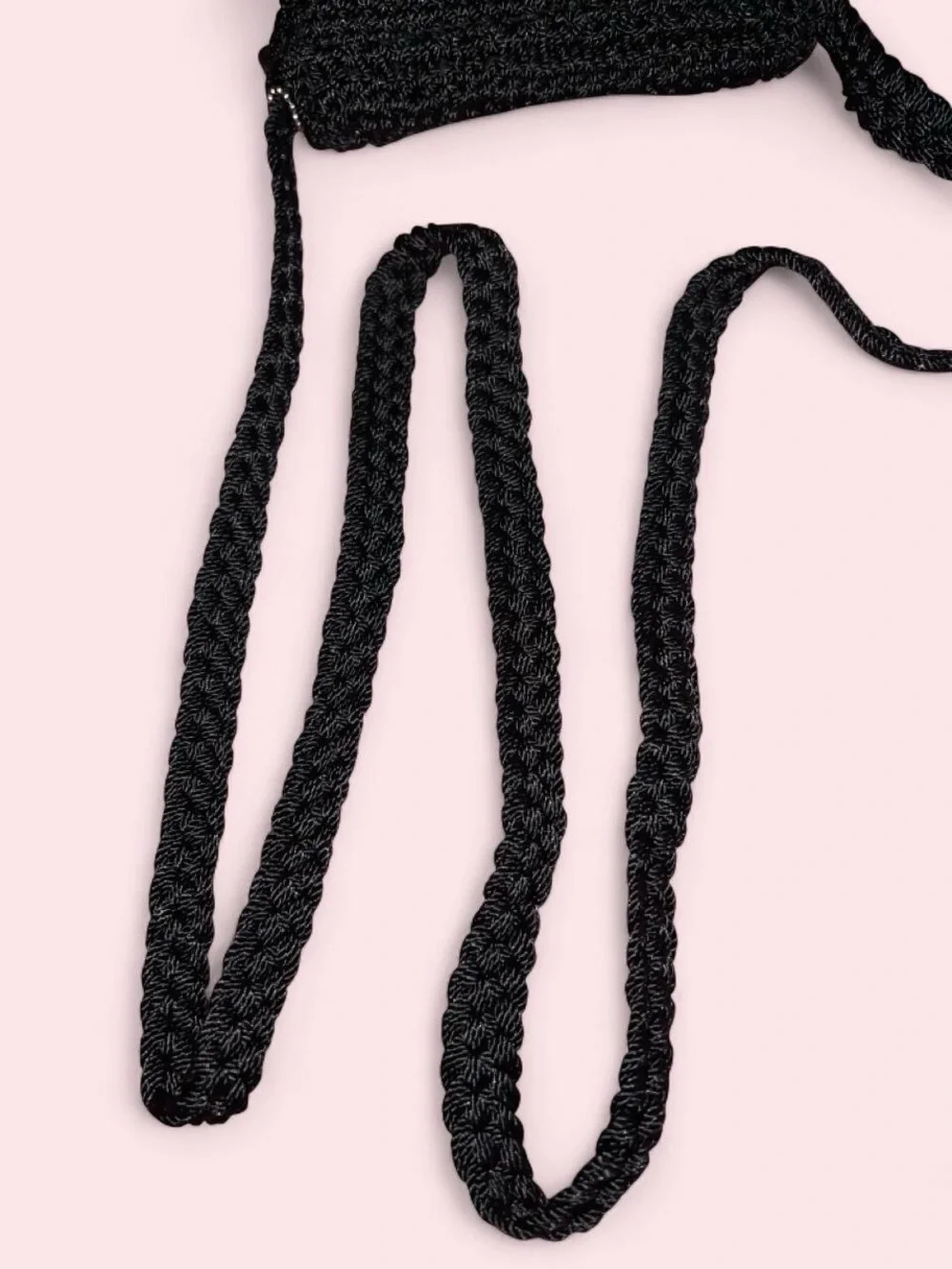 The Sak Black Crochet Crossbody with Braided Strap